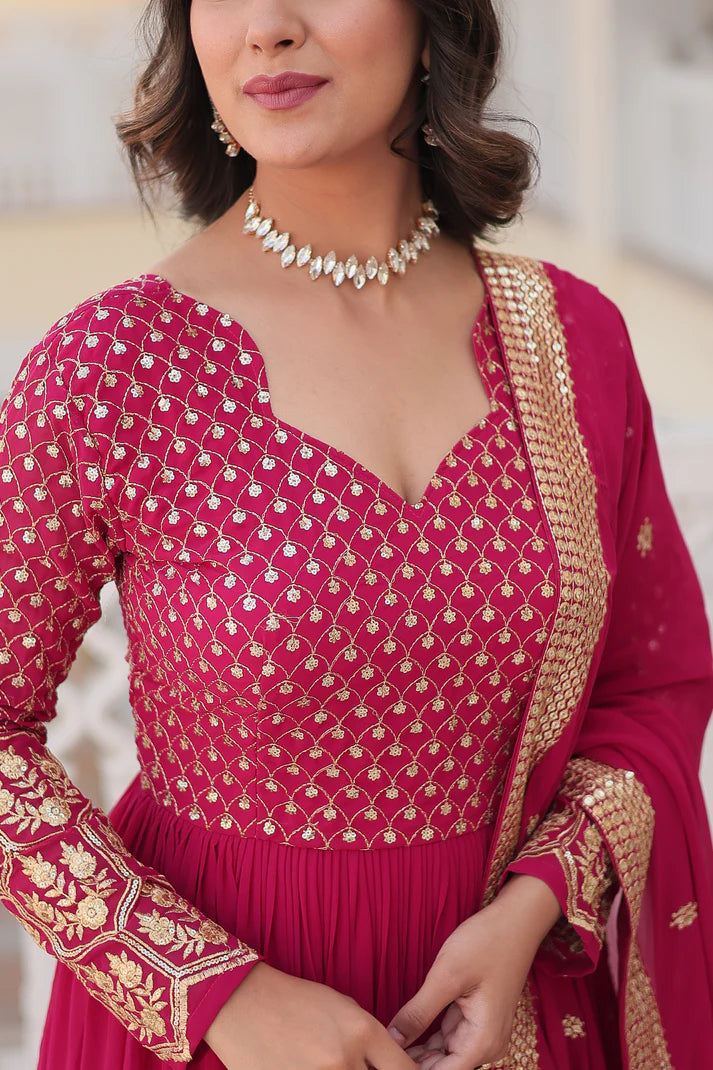WOMENSAVTAR PREMIUM DESIGNER GOWN WITH DUPATTA