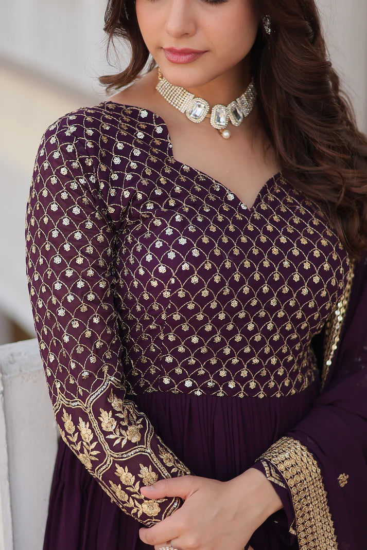 WOMENSAVTAR PREMIUM DESIGNER GOWN WITH DUPATTA