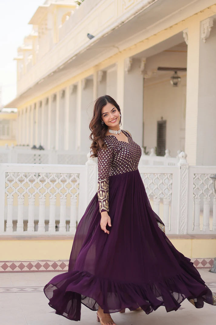 WOMENSAVTAR PREMIUM DESIGNER GOWN WITH DUPATTA