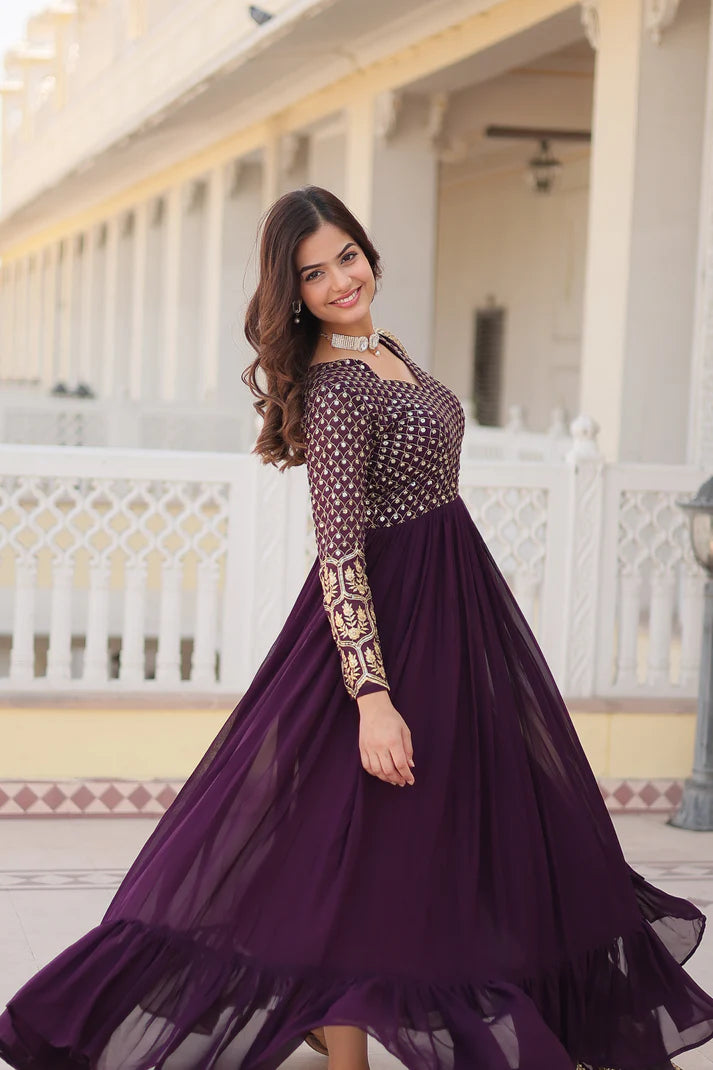 WOMENSAVTAR PREMIUM DESIGNER GOWN WITH DUPATTA