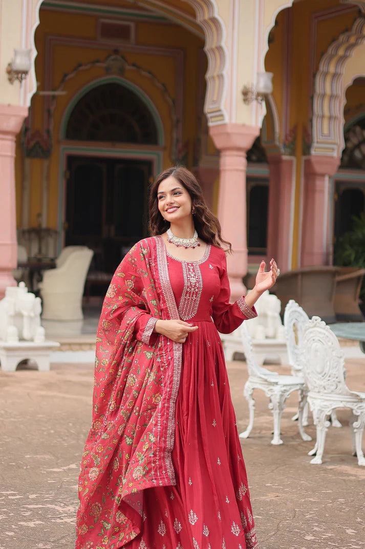 FESTIVAL SPECIAL SEQUINS EMBROIDERES GOWN WITH DUPATTA(WD22) (03)