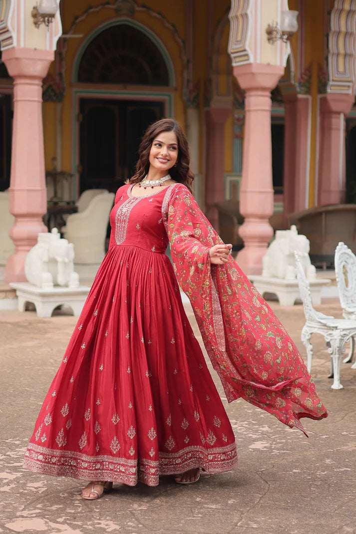 FESTIVAL SPECIAL SEQUINS EMBROIDERES GOWN WITH DUPATTA(WD22) (03)