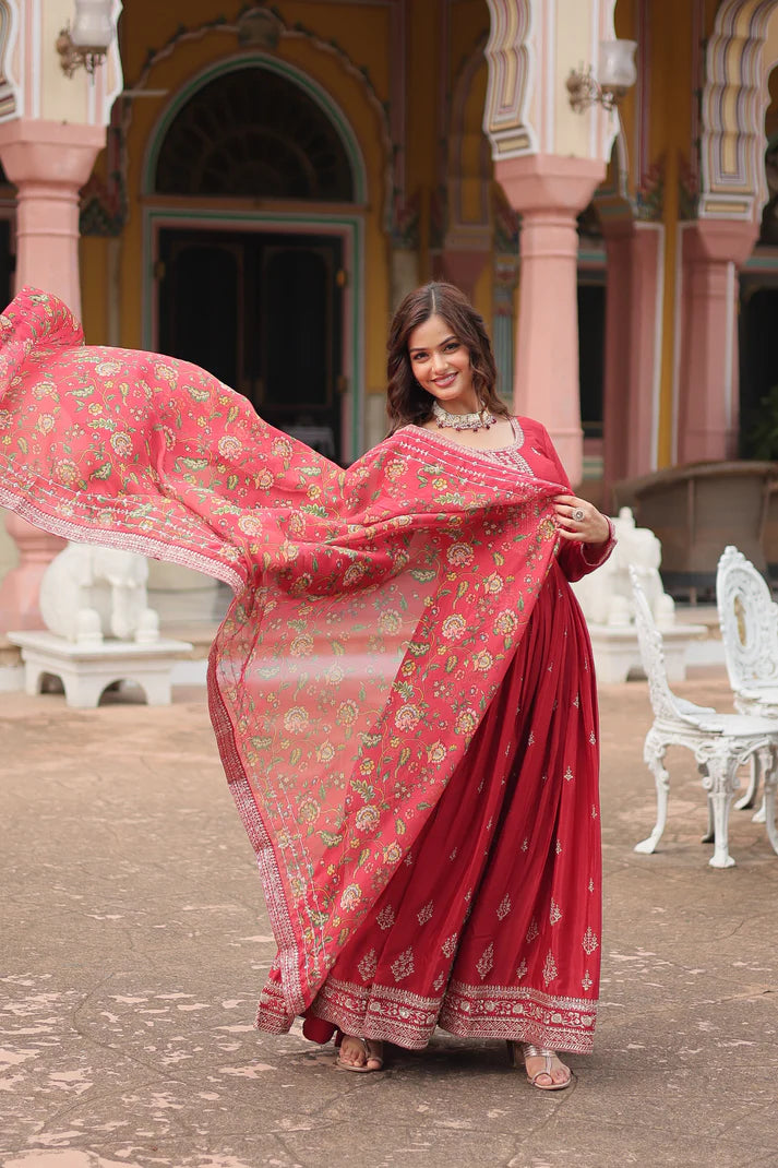FESTIVAL SPECIAL SEQUINS EMBROIDERES GOWN WITH DUPATTA(WD22) (03)