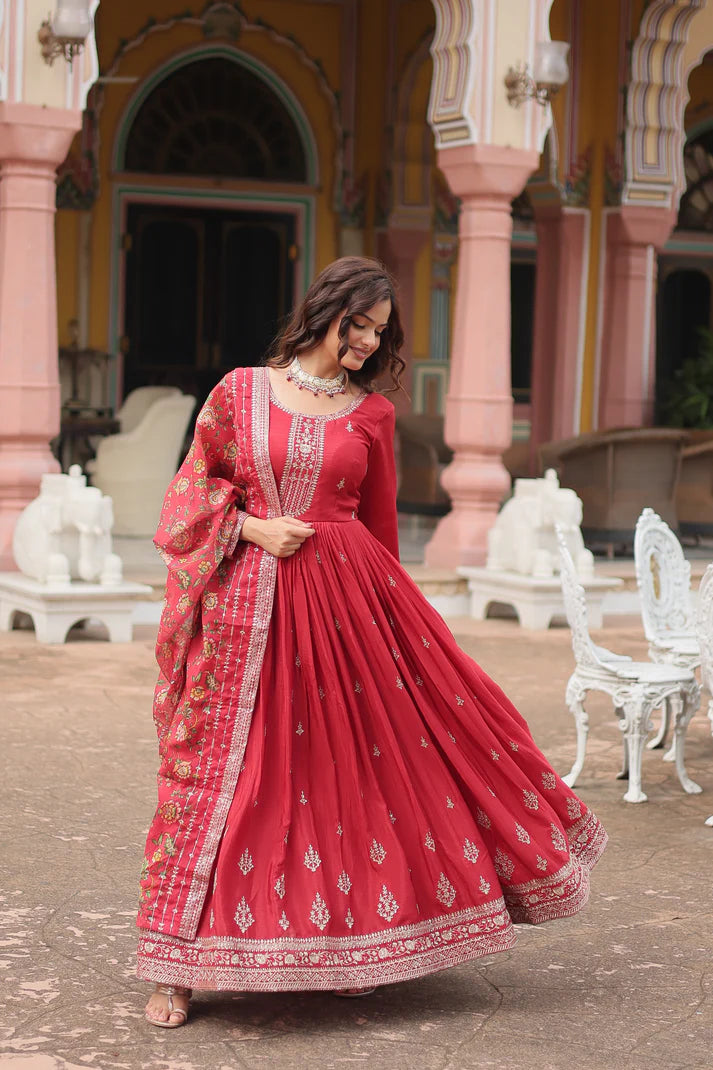 FESTIVAL SPECIAL SEQUINS EMBROIDERES GOWN WITH DUPATTA(WD22) (03)