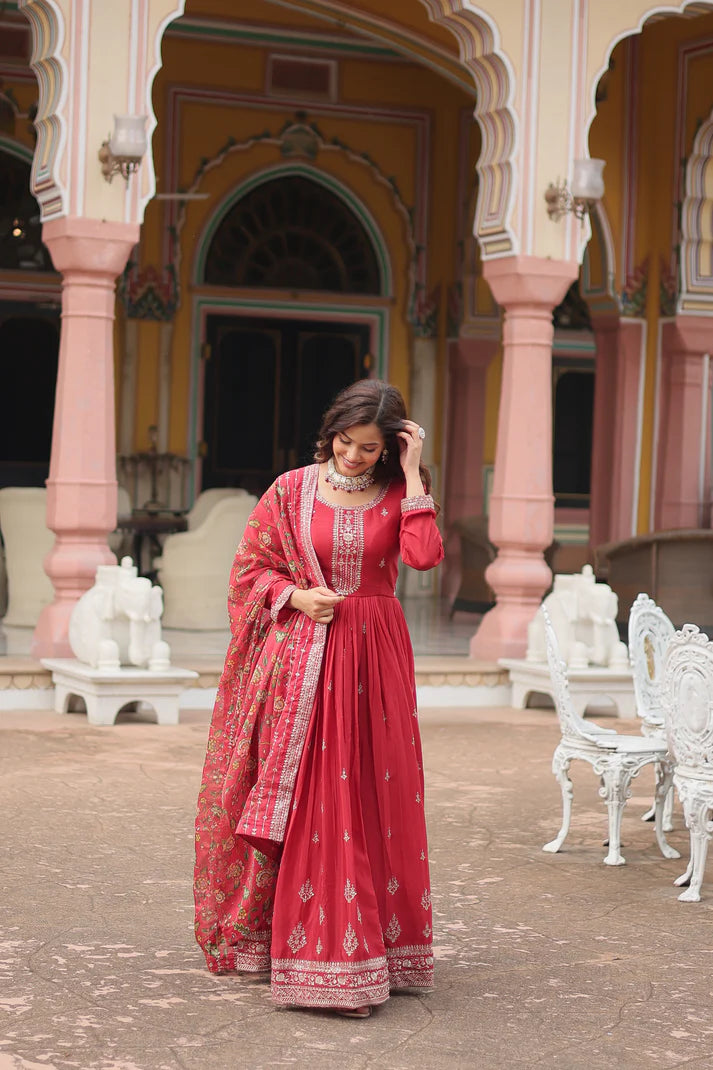FESTIVAL SPECIAL SEQUINS EMBROIDERES GOWN WITH DUPATTA(WD22) (03)