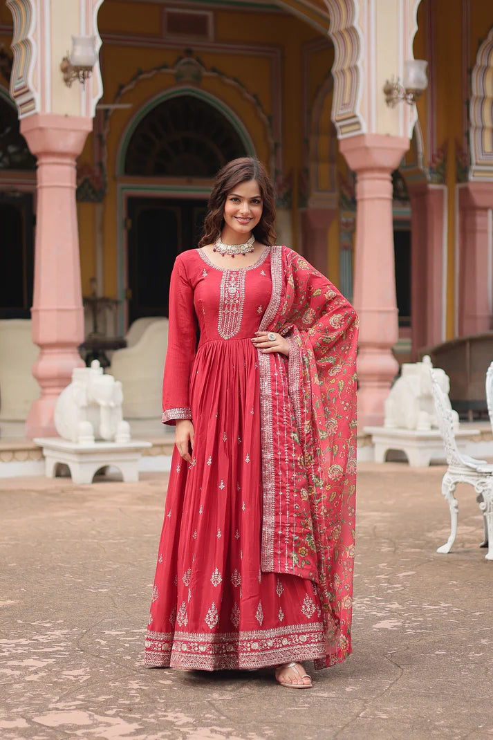 FESTIVAL SPECIAL SEQUINS EMBROIDERES GOWN WITH DUPATTA(WD22) (03)