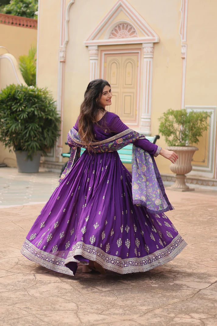 FESTIVAL SPECIAL SEQUINS EMBROIDERES GOWN WITH DUPATTA(WD143) (02)
