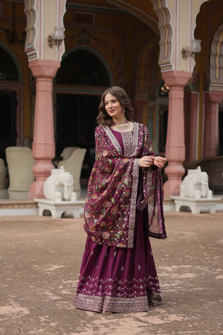 FESTIVAL SPECIAL SEQUINS EMBROIDERES GOWN WITH DUPATTA(WD22) (01)
