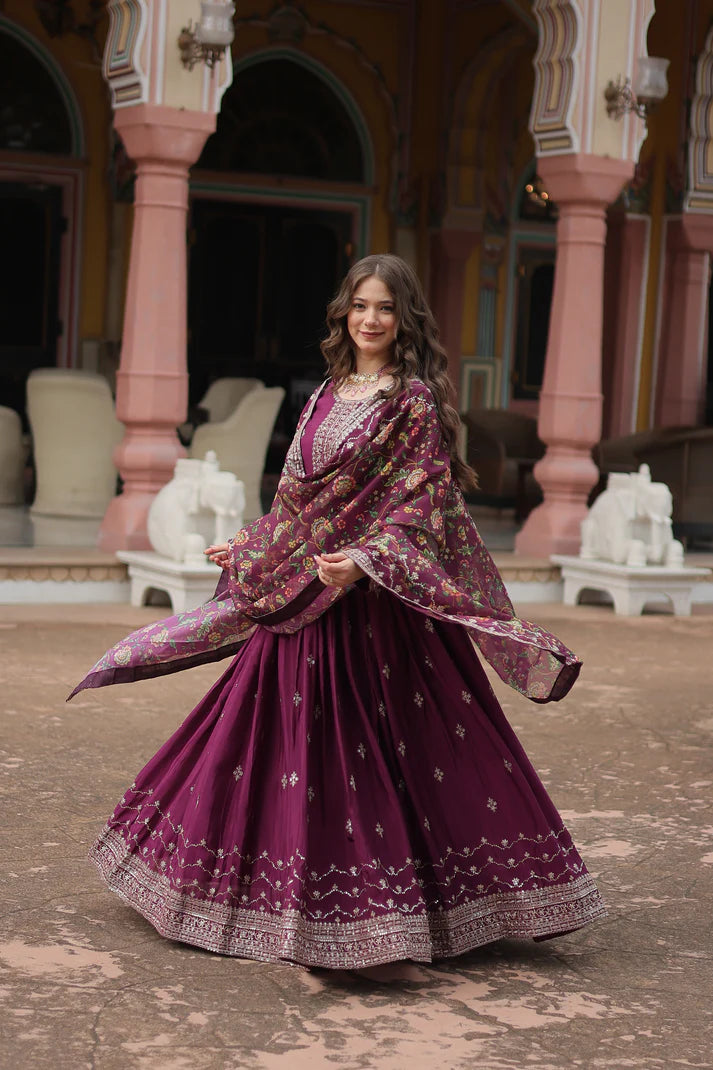 FESTIVAL SPECIAL SEQUINS EMBROIDERES GOWN WITH DUPATTA(WD22) (01)