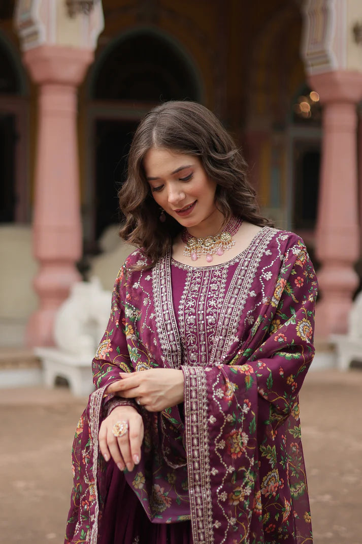 FESTIVAL SPECIAL SEQUINS EMBROIDERES GOWN WITH DUPATTA(WD22) (01)
