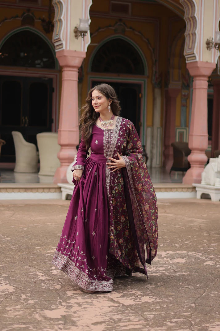 FESTIVAL SPECIAL SEQUINS EMBROIDERES GOWN WITH DUPATTA(WD22) (01)