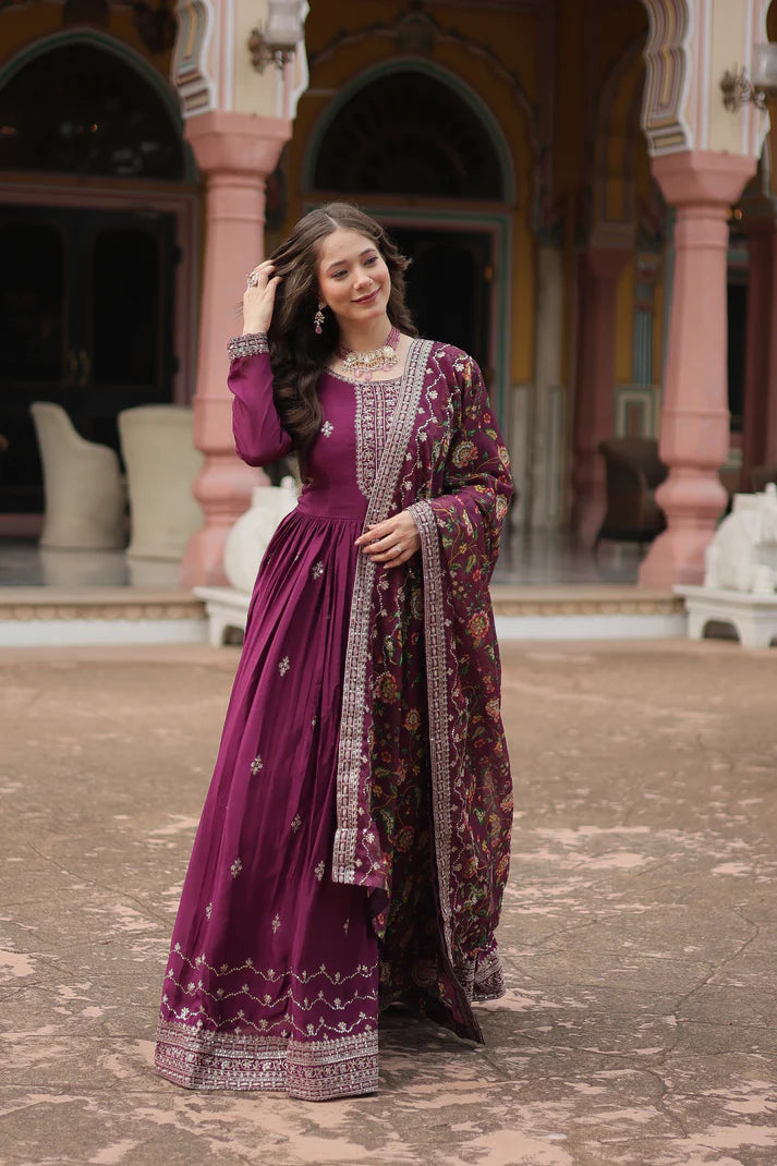 FESTIVAL SPECIAL SEQUINS EMBROIDERES GOWN WITH DUPATTA(WD22) (01)