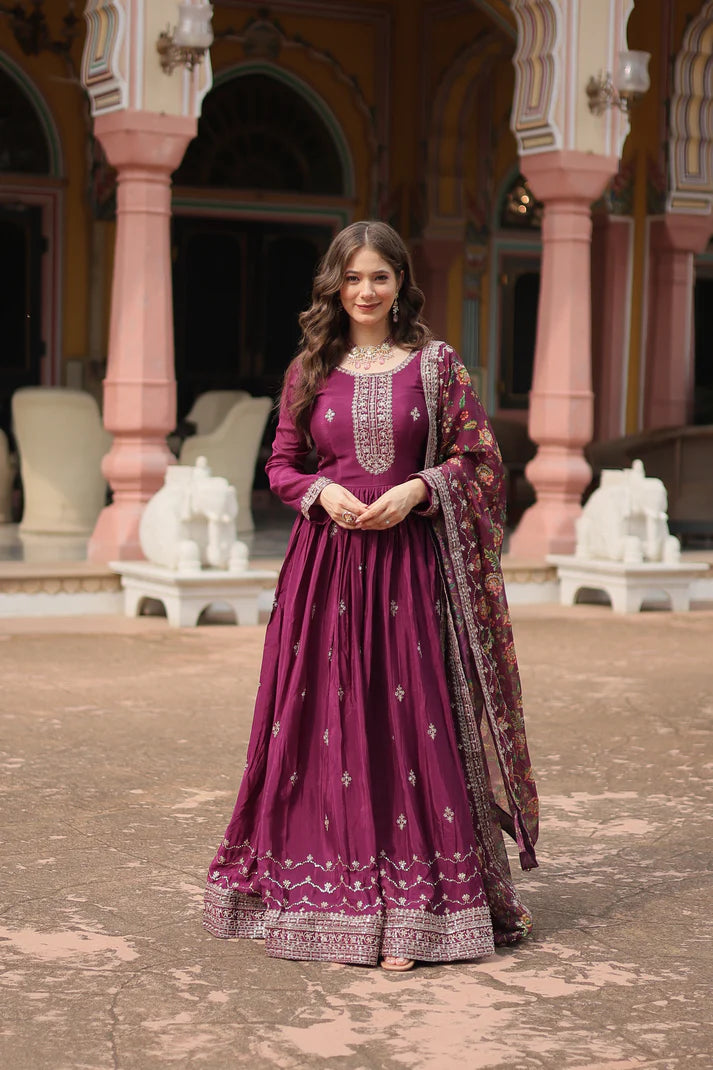 FESTIVAL SPECIAL SEQUINS EMBROIDERES GOWN WITH DUPATTA(WD22) (01)