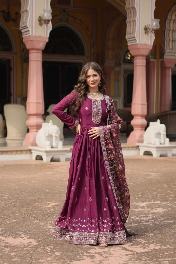 FESTIVAL SPECIAL SEQUINS EMBROIDERES GOWN WITH DUPATTA(WD22) (01)