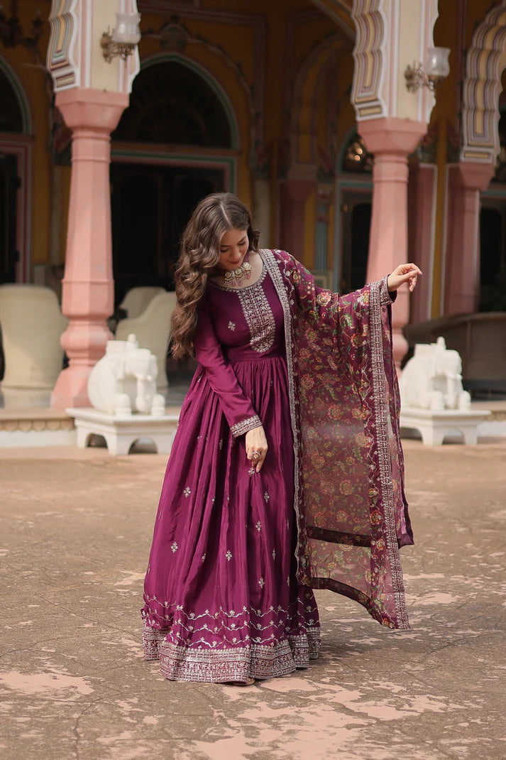 FESTIVAL SPECIAL SEQUINS EMBROIDERES GOWN WITH DUPATTA(WD22) (01)