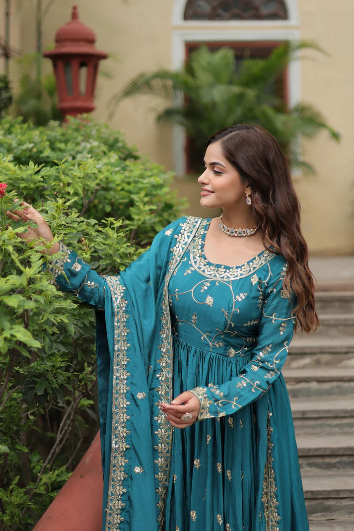 WEDDING SPECIAL CHINON EMBROIDERED SHARARA(WD134)