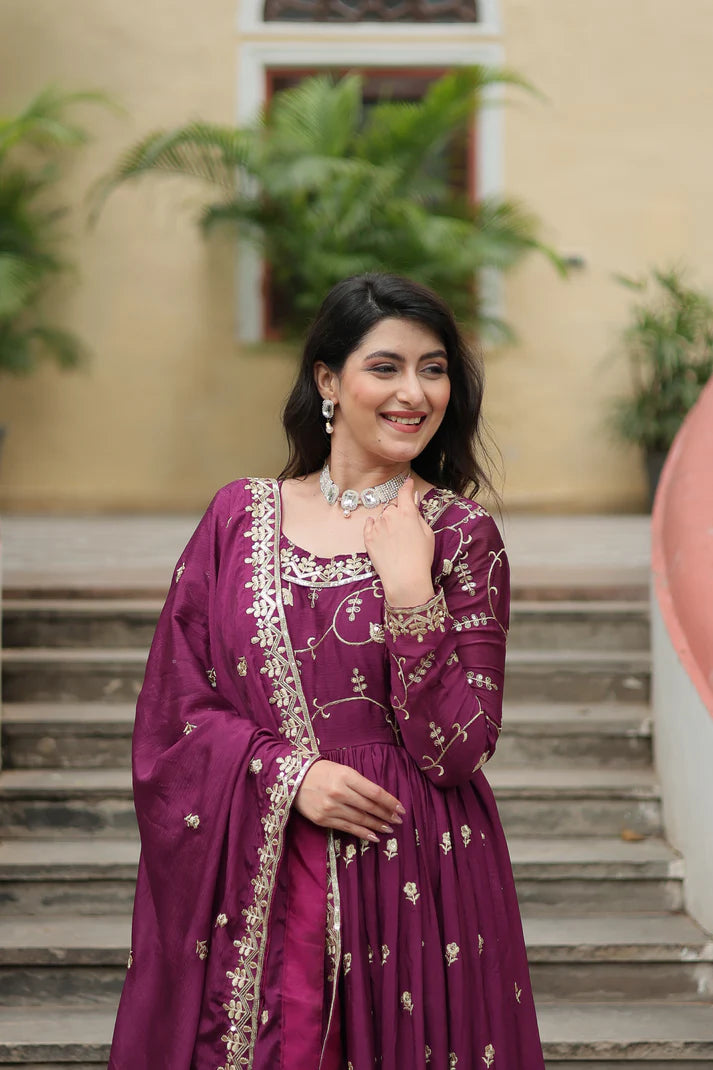 WEDDING SPECIAL CHINON EMBROIDERED SHARARA(WD134) (02)