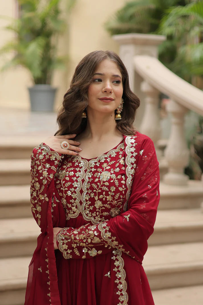 FESTIVAL SPECIAL SEQUINS EMBROIDERES GOWN WITH DUPATTA(WD13)