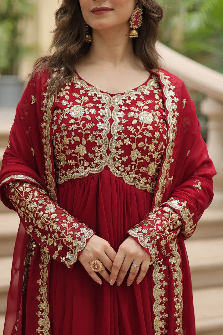 FESTIVAL SPECIAL SEQUINS EMBROIDERES GOWN WITH DUPATTA(WD13)