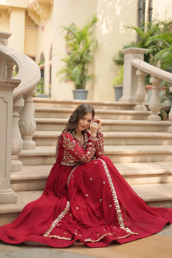 FESTIVAL SPECIAL SEQUINS EMBROIDERES GOWN WITH DUPATTA(WD13)