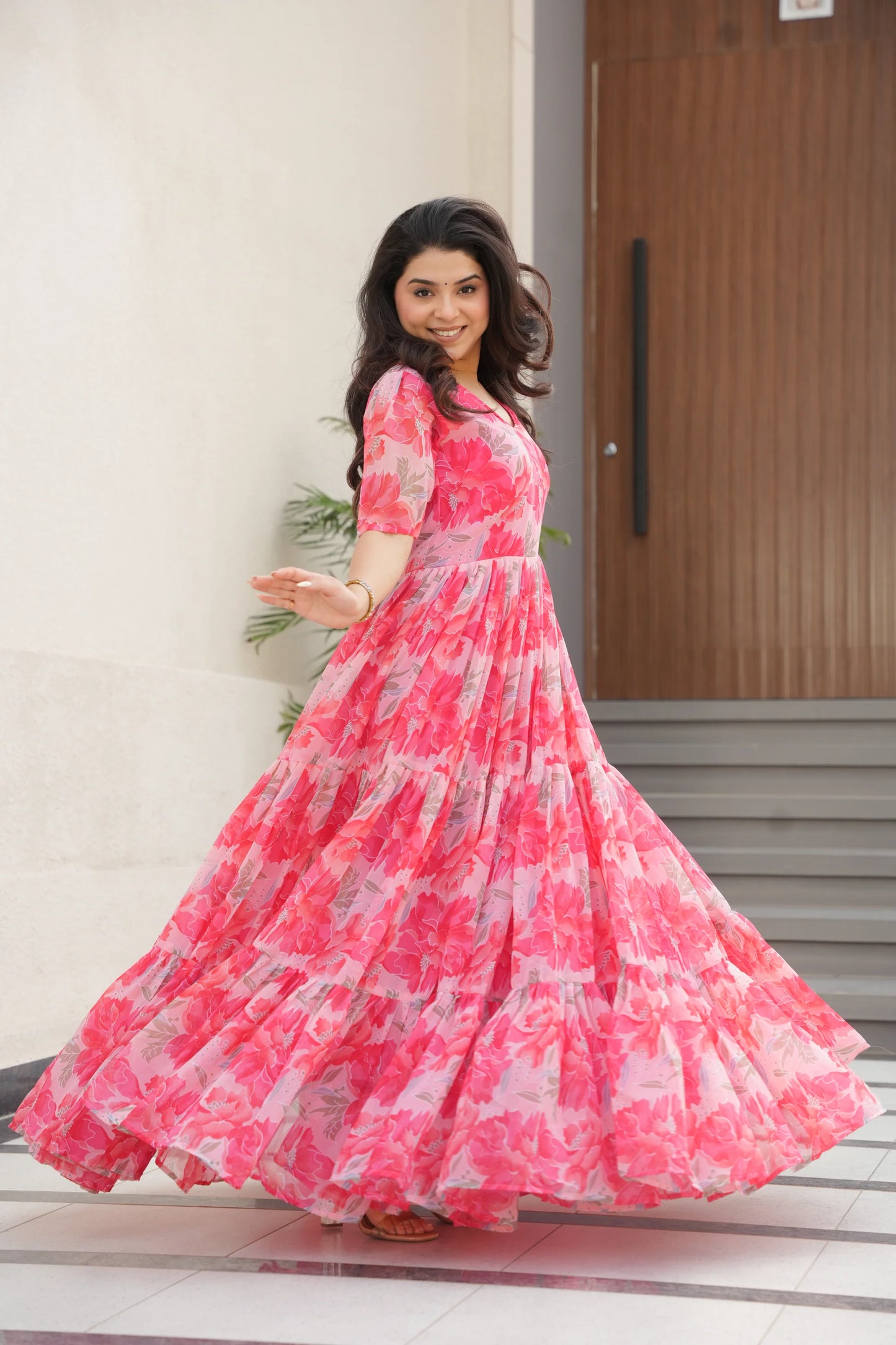 SUMMER SPECIAL GEORGETTE PRINTED GOWN(WD93)