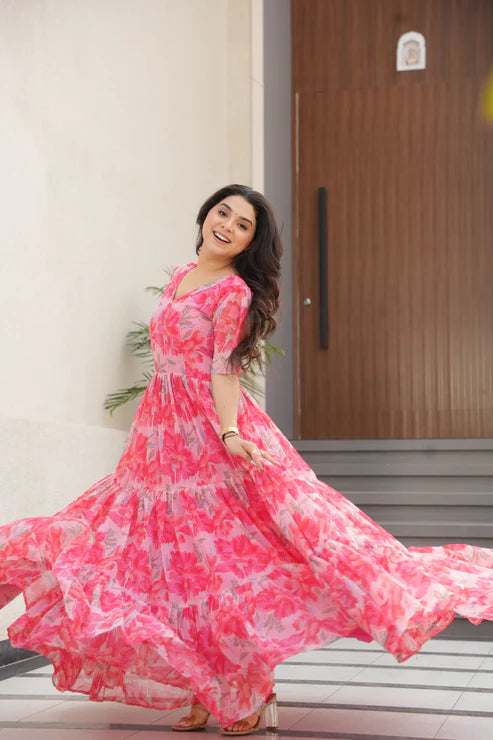 SUMMER SPECIAL GEORGETTE PRINTED GOWN(WD93)