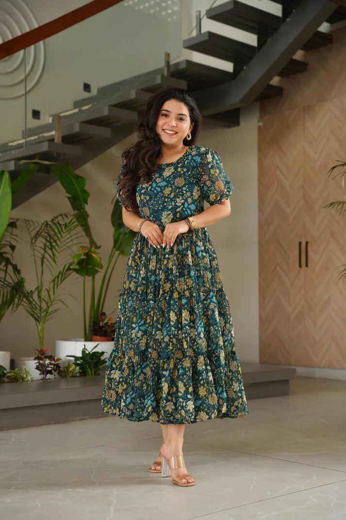 FAUX GEORGETTE PRINTED GOWN FOR SUMMER(WD79)