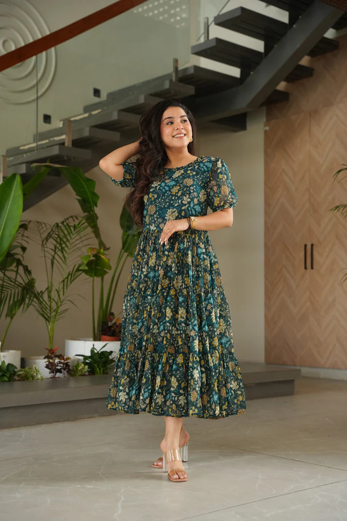 FAUX GEORGETTE PRINTED GOWN FOR SUMMER(WD79)
