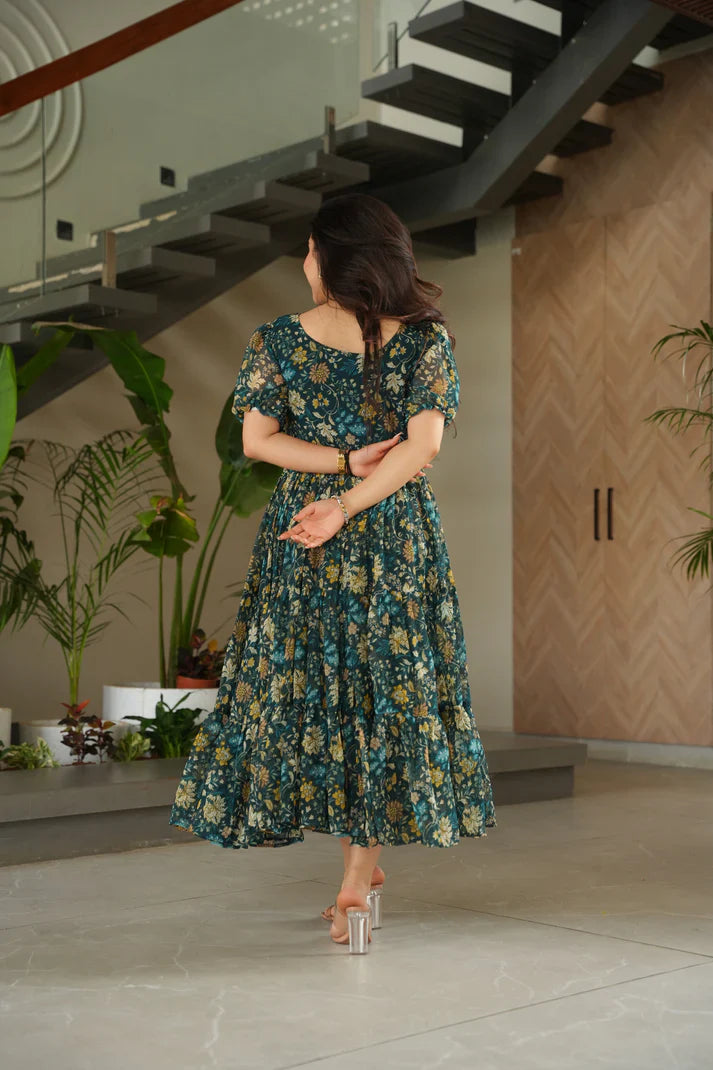 FAUX GEORGETTE PRINTED GOWN FOR SUMMER(WD79)
