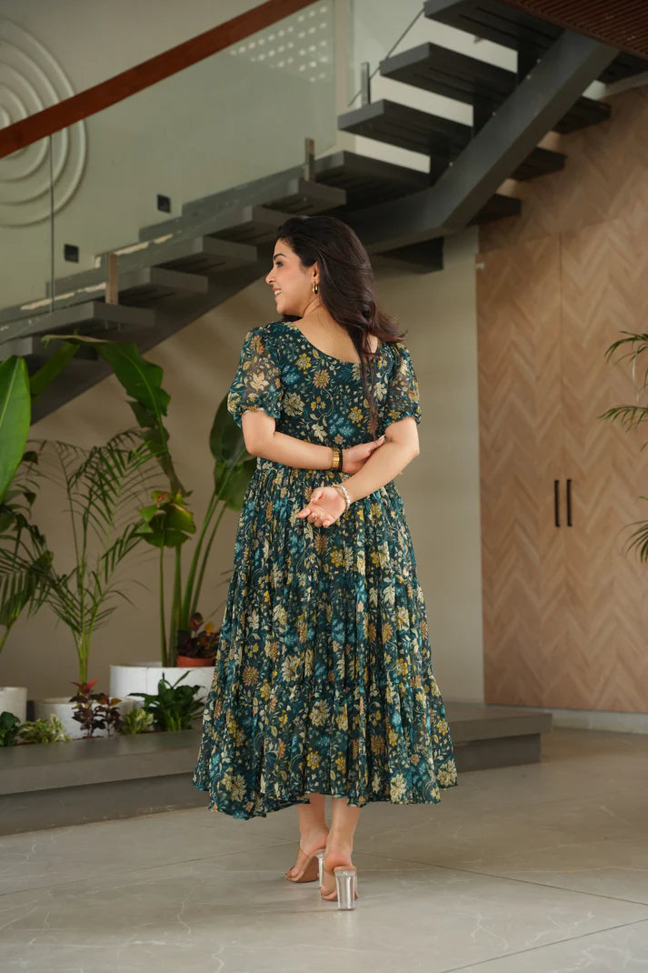 FAUX GEORGETTE PRINTED GOWN FOR SUMMER(WD79)