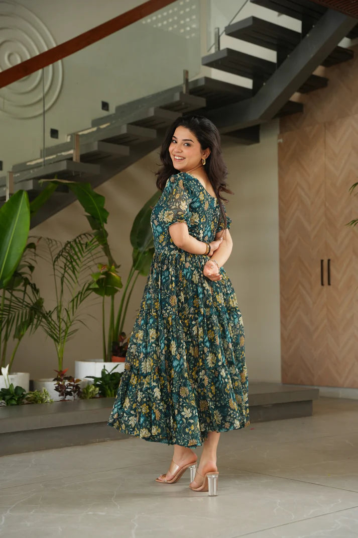 FAUX GEORGETTE PRINTED GOWN FOR SUMMER(WD79)