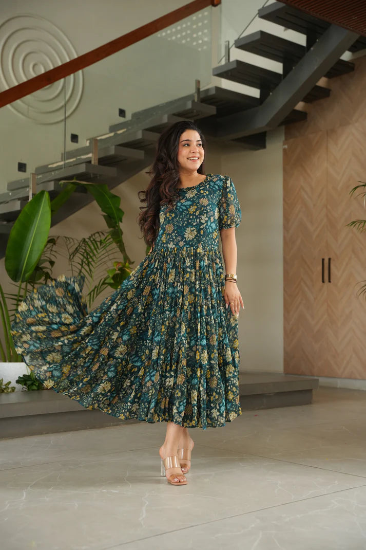 FAUX GEORGETTE PRINTED GOWN FOR SUMMER(WD79)