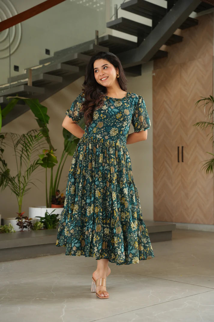 FAUX GEORGETTE PRINTED GOWN FOR SUMMER(WD79)