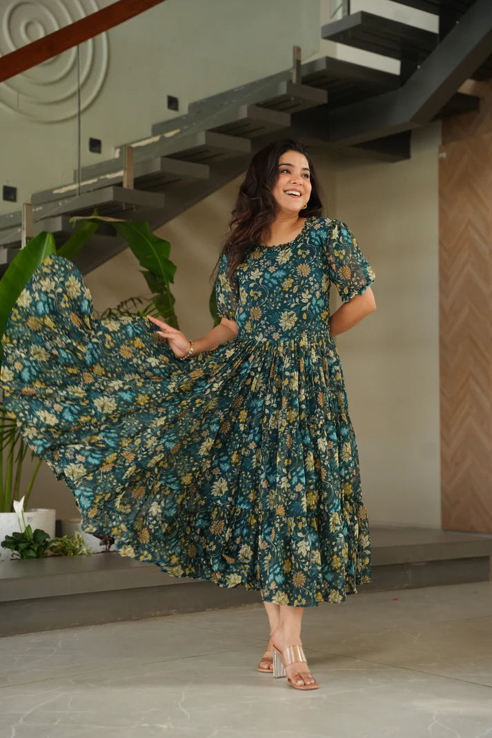 FAUX GEORGETTE PRINTED GOWN FOR SUMMER(WD79)