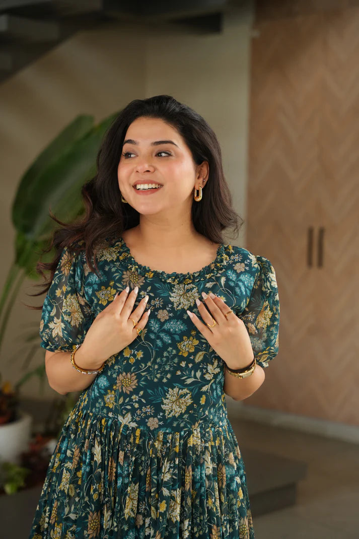 FAUX GEORGETTE PRINTED GOWN FOR SUMMER(WD79)