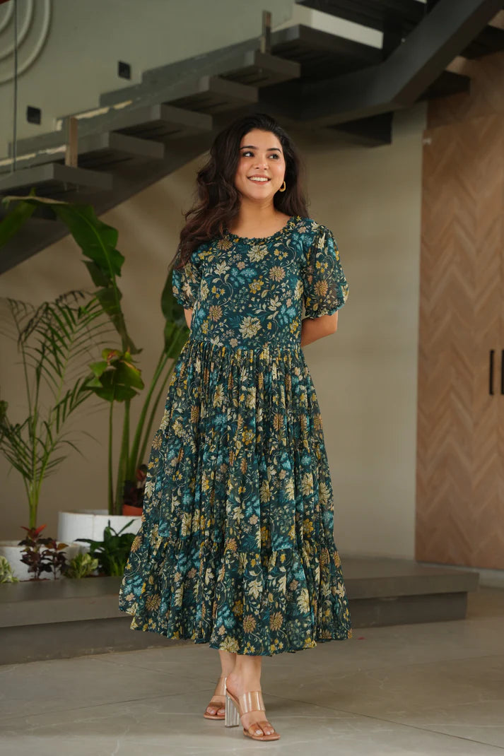 FAUX GEORGETTE PRINTED GOWN FOR SUMMER(WD79)