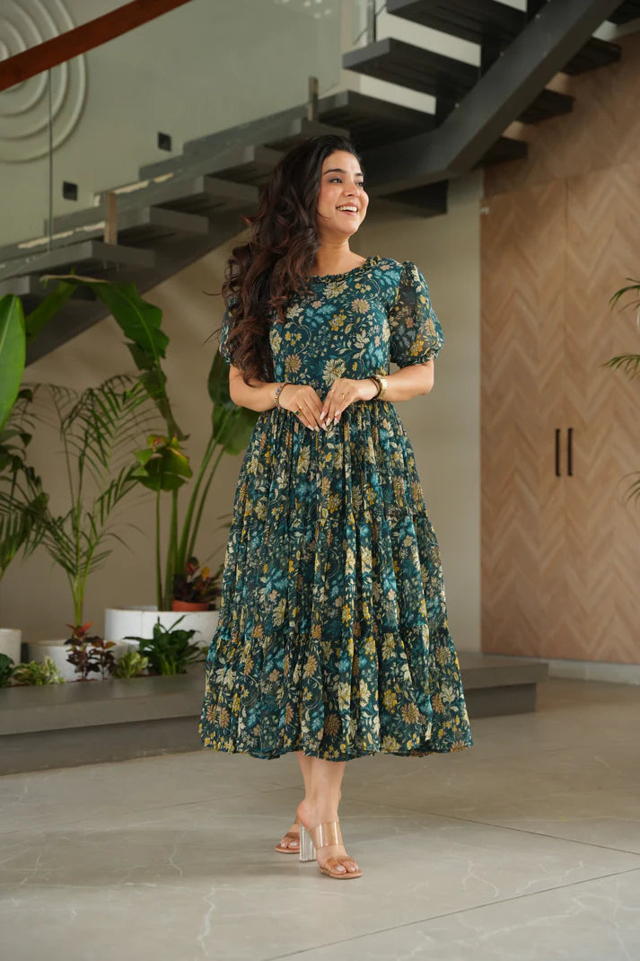 FAUX GEORGETTE PRINTED GOWN FOR SUMMER(WD79)