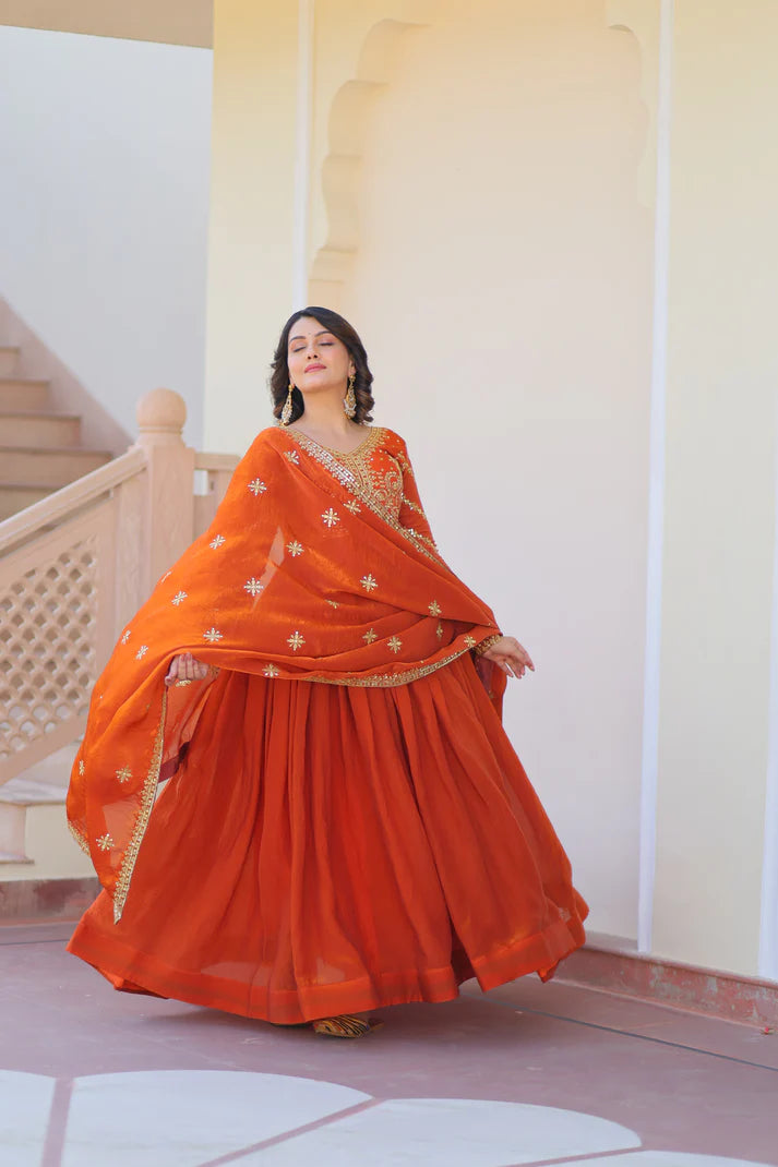 FENDY ZARI WITH SEQUINS EMBROIDERED GOWN WITH DUPATTA(WD62) (01)