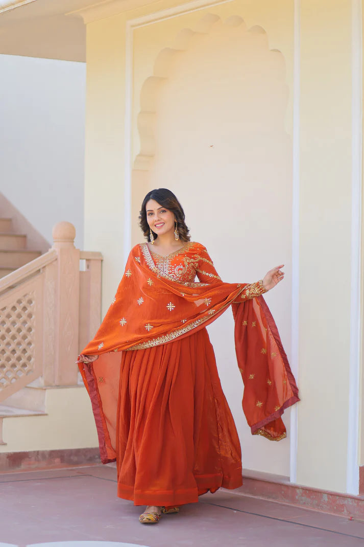 FENDY ZARI WITH SEQUINS EMBROIDERED GOWN WITH DUPATTA(WD62) (01)