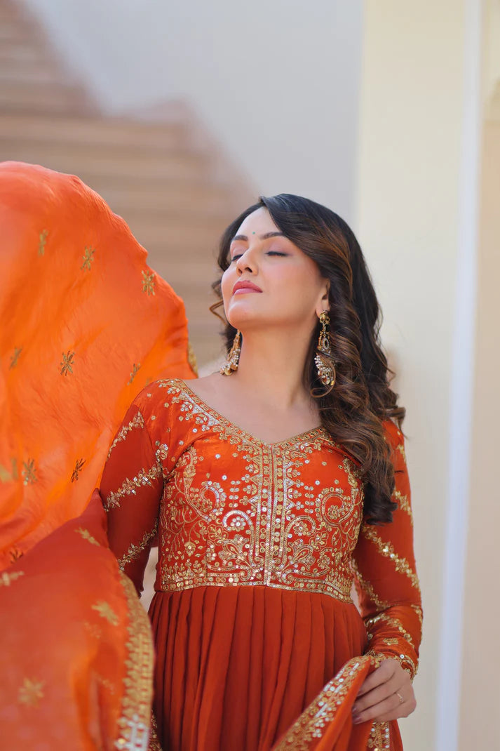 FENDY ZARI WITH SEQUINS EMBROIDERED GOWN WITH DUPATTA(WD62) (01)