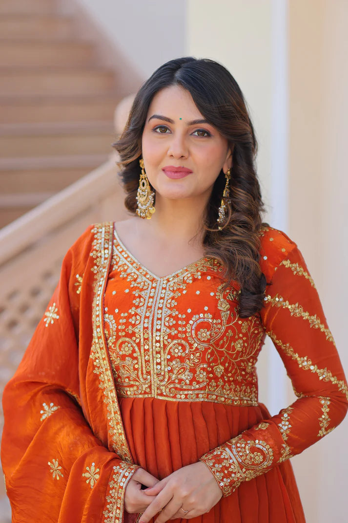 FENDY ZARI WITH SEQUINS EMBROIDERED GOWN WITH DUPATTA(WD62) (01)