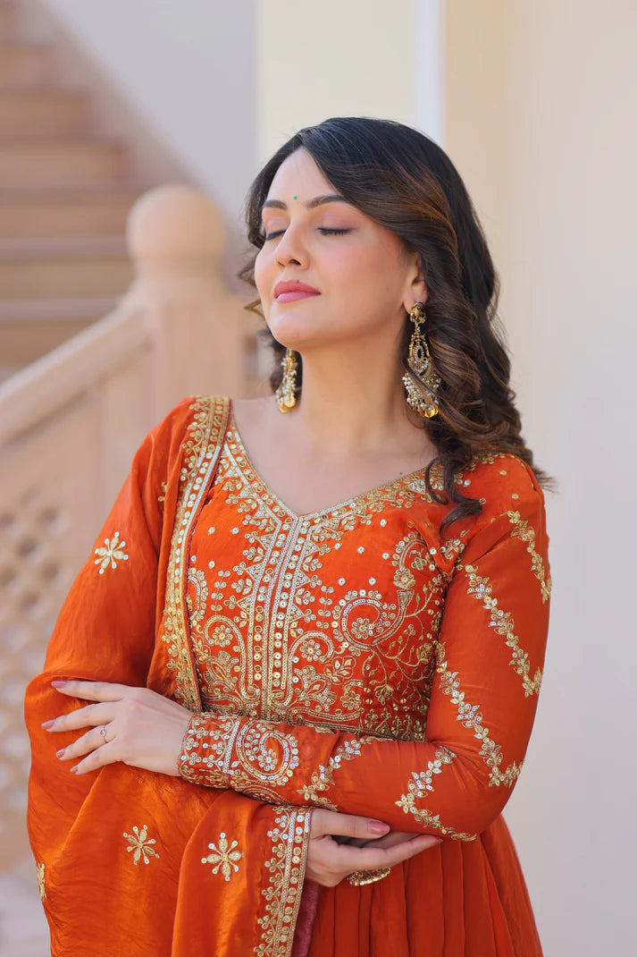 FENDY ZARI WITH SEQUINS EMBROIDERED GOWN WITH DUPATTA(WD62) (01)