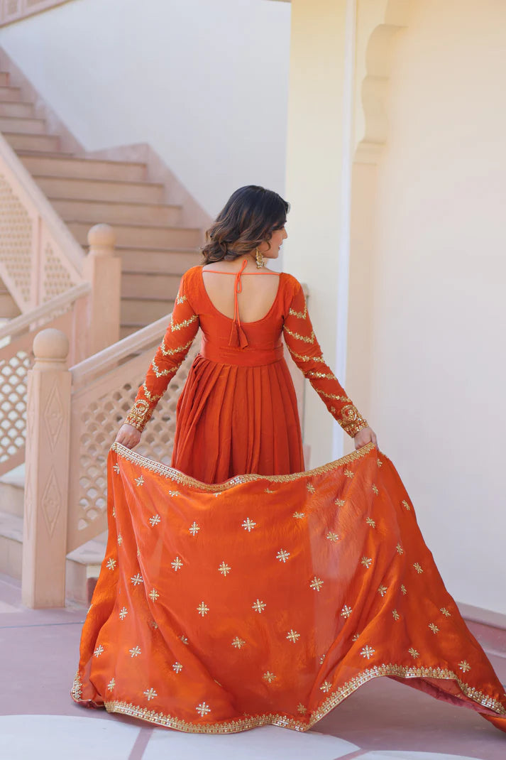 FENDY ZARI WITH SEQUINS EMBROIDERED GOWN WITH DUPATTA(WD62) (01)