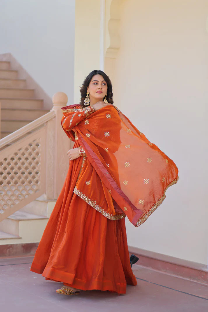 FENDY ZARI WITH SEQUINS EMBROIDERED GOWN WITH DUPATTA(WD62) (01)