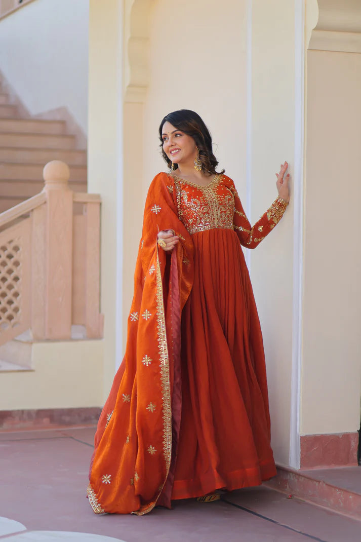 FENDY ZARI WITH SEQUINS EMBROIDERED GOWN WITH DUPATTA(WD62) (01)