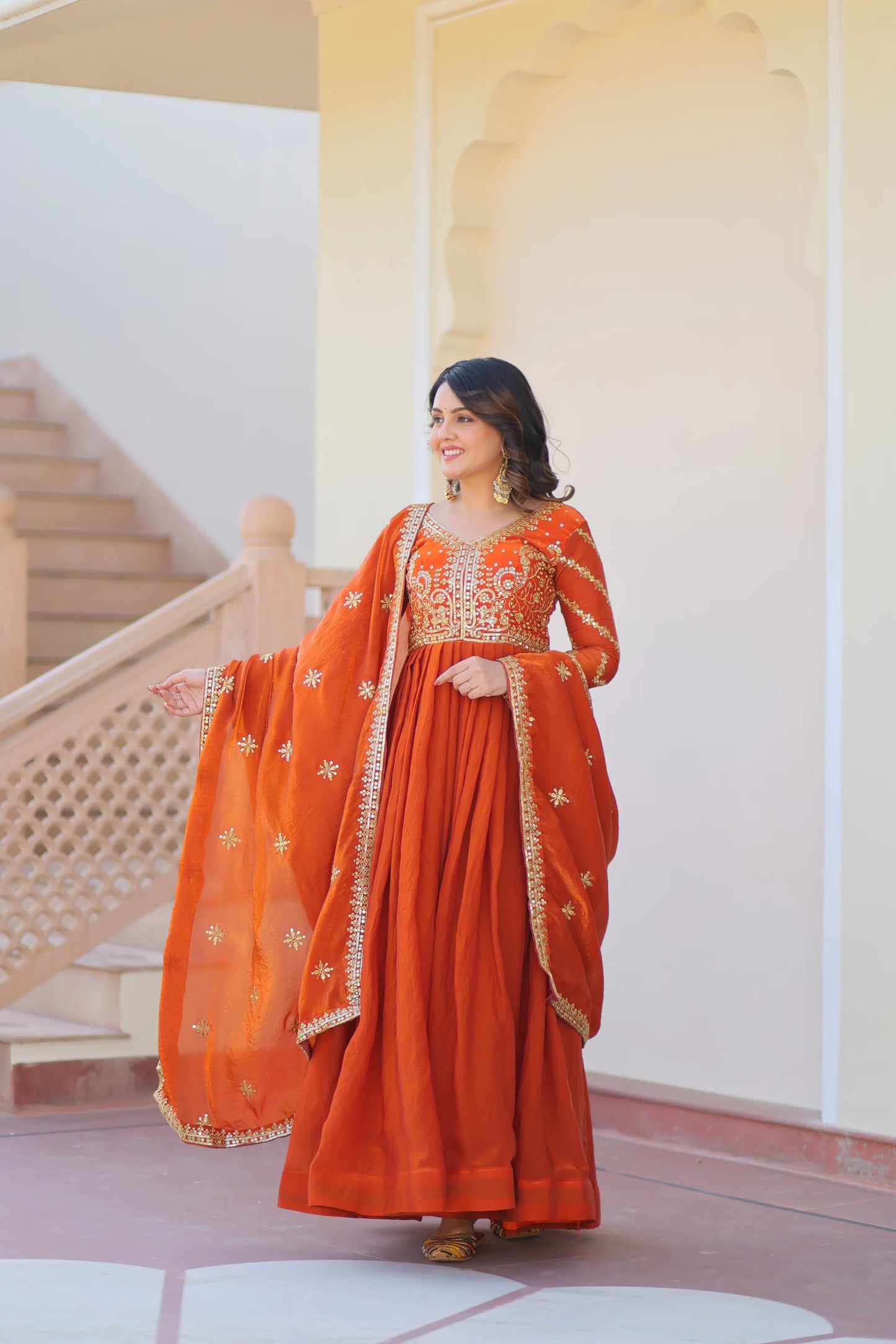 FENDY ZARI WITH SEQUINS EMBROIDERED GOWN WITH DUPATTA(WD62) (01)