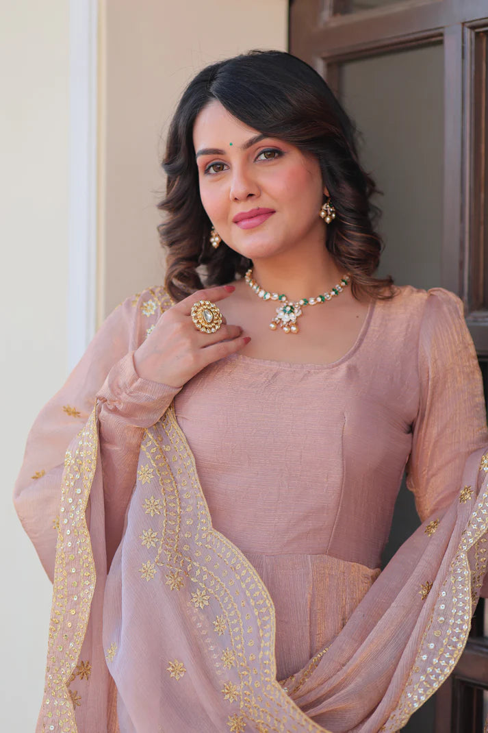 FENDY CHIFFON 12 KALI GOWN WITH EMBROIDERED DUPATTA (WD69) (01)