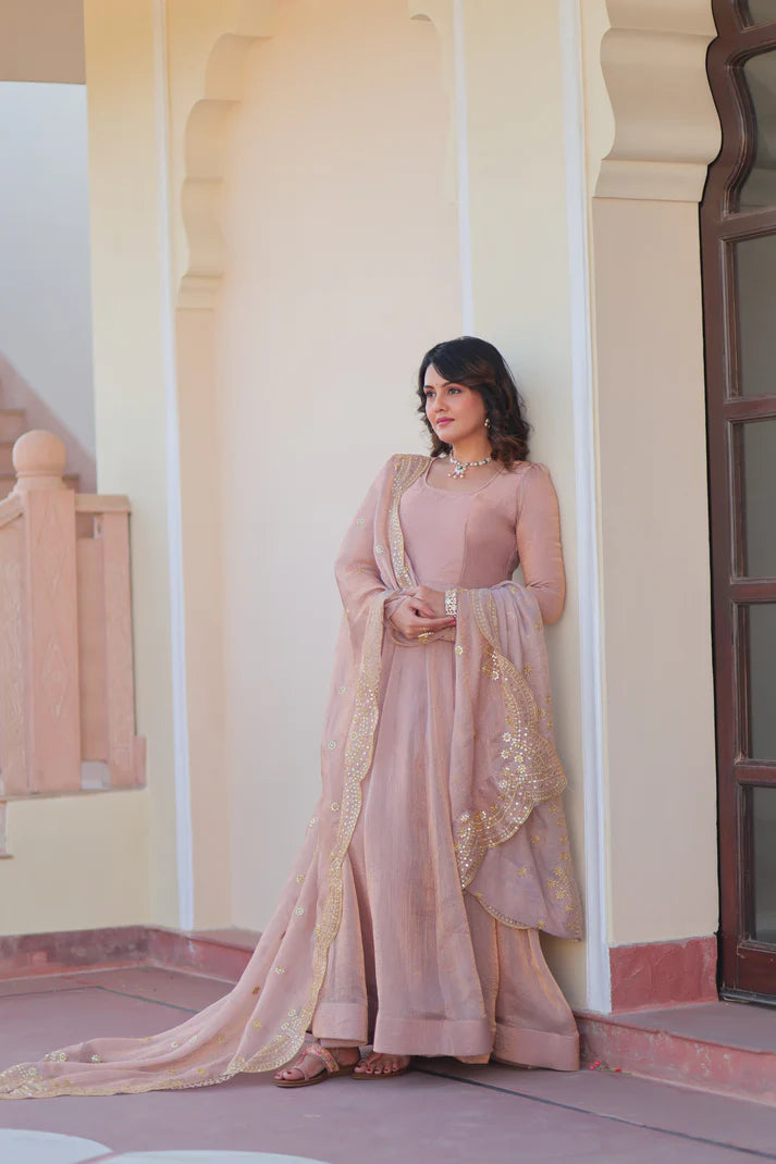 FENDY CHIFFON 12 KALI GOWN WITH EMBROIDERED DUPATTA (WD69) (01)