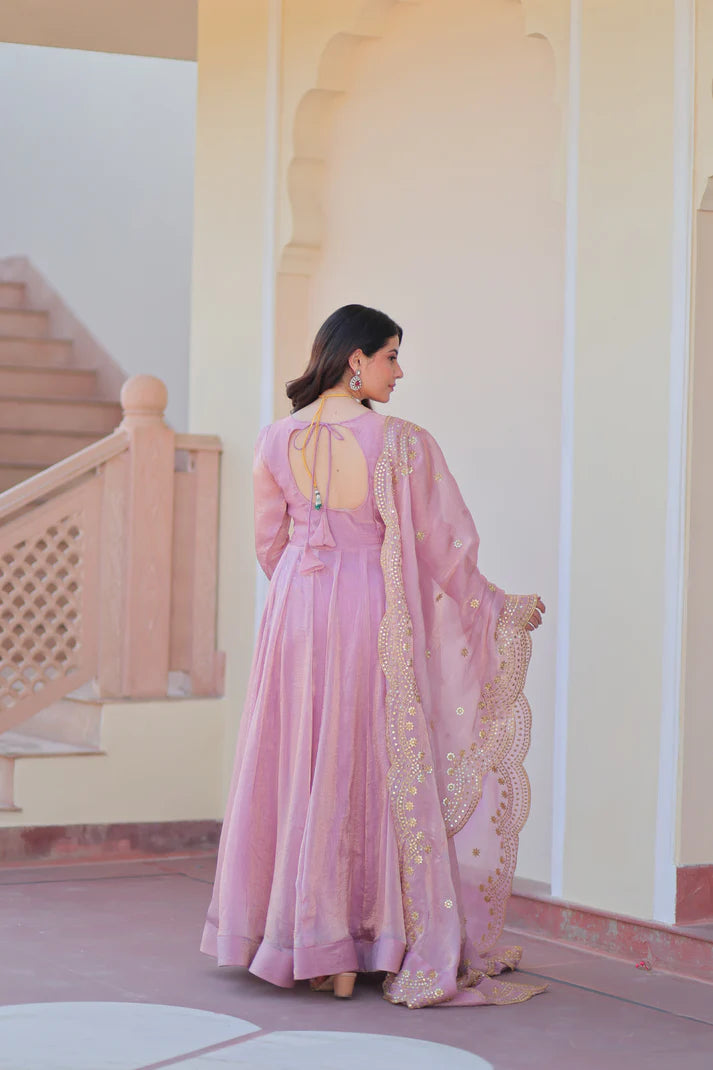 FENDY CHIFFON 12 KALI GOWN WITH EMBROIDERED DUPATTA (WD69)