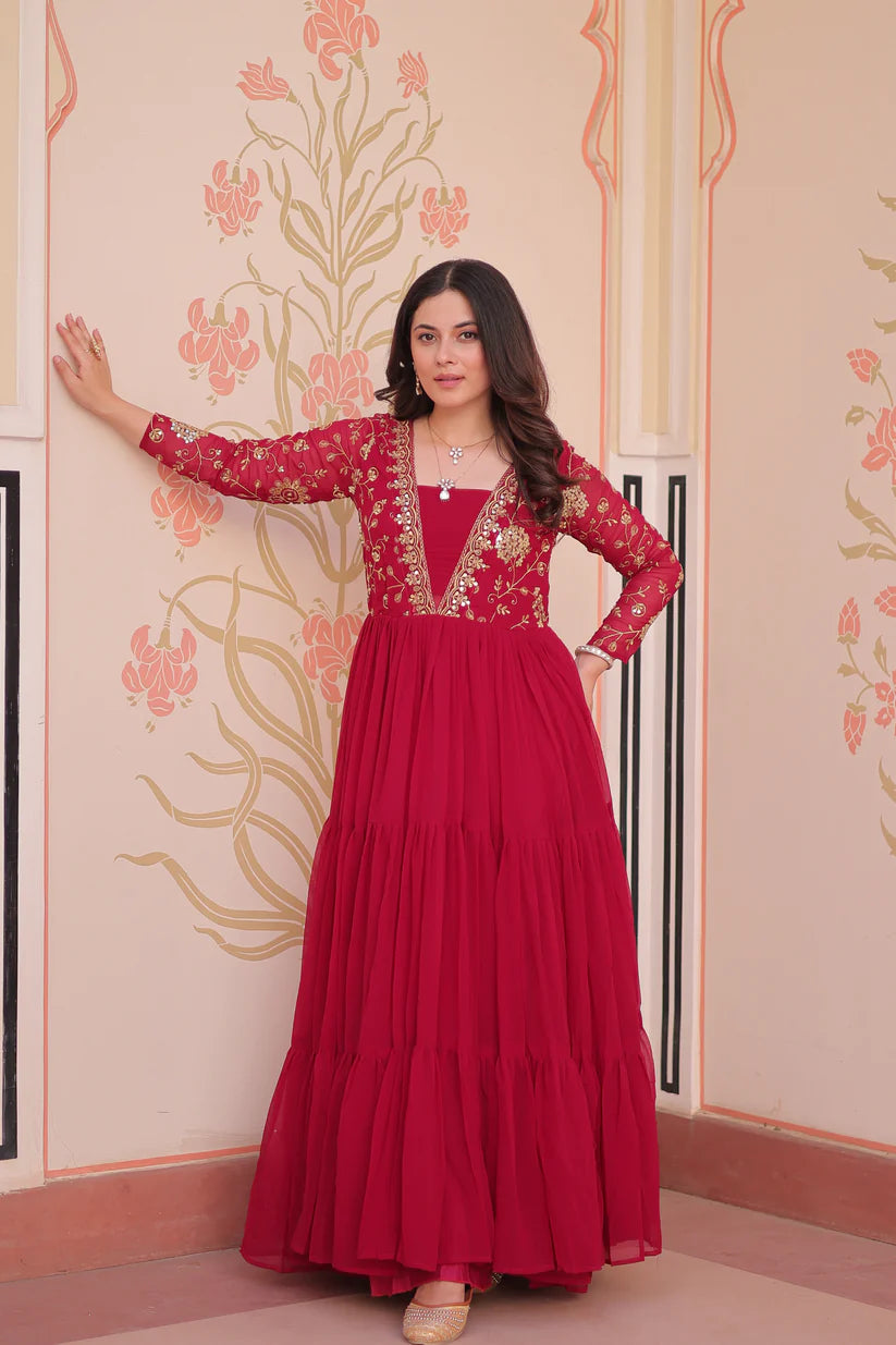 FESTIVAL SPECIAL SEQUINS AND ZARI EMBROIDERED GOWN (WD183) 02